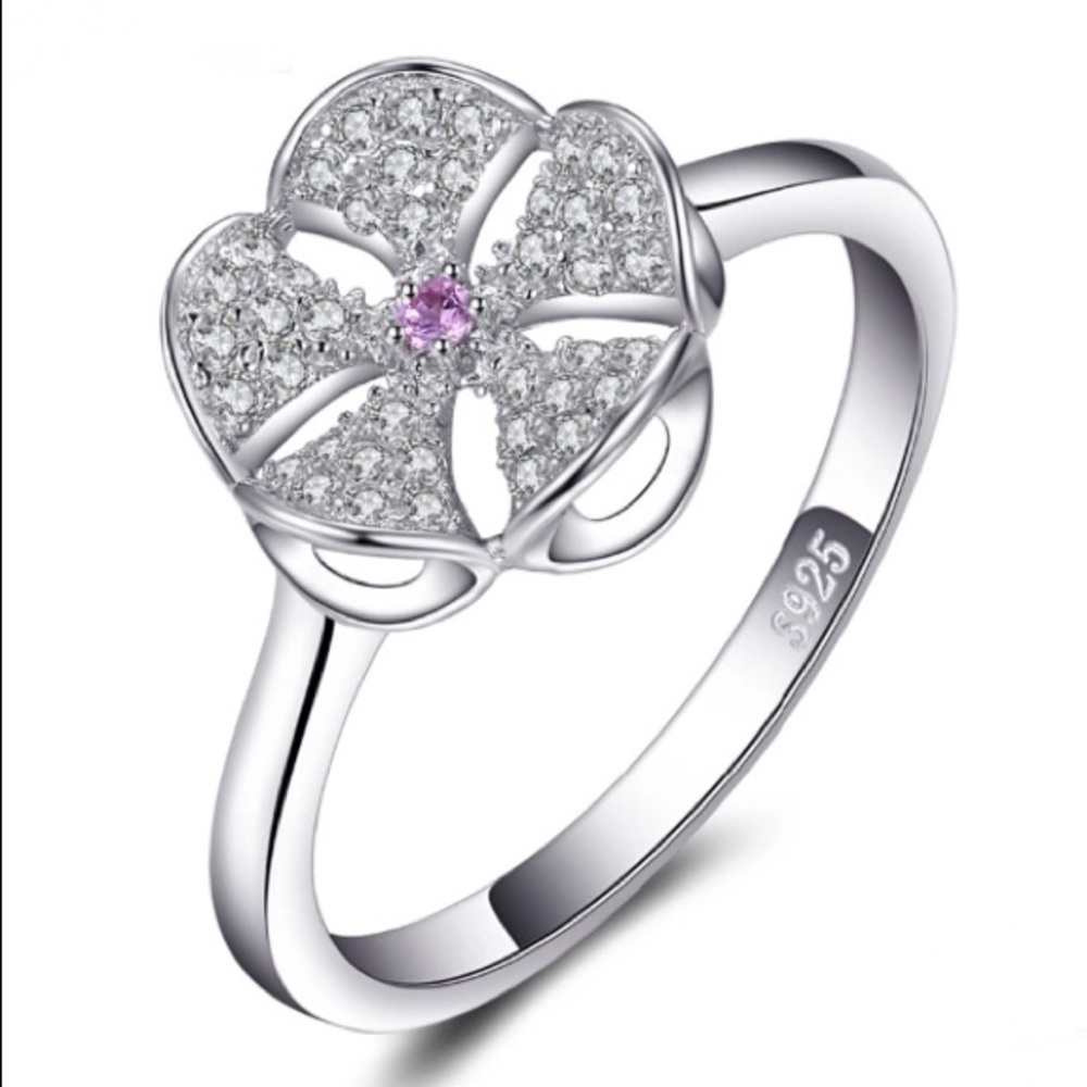 🆕S925 Sand Dollar Ring 7
with AAA Swiss Cz